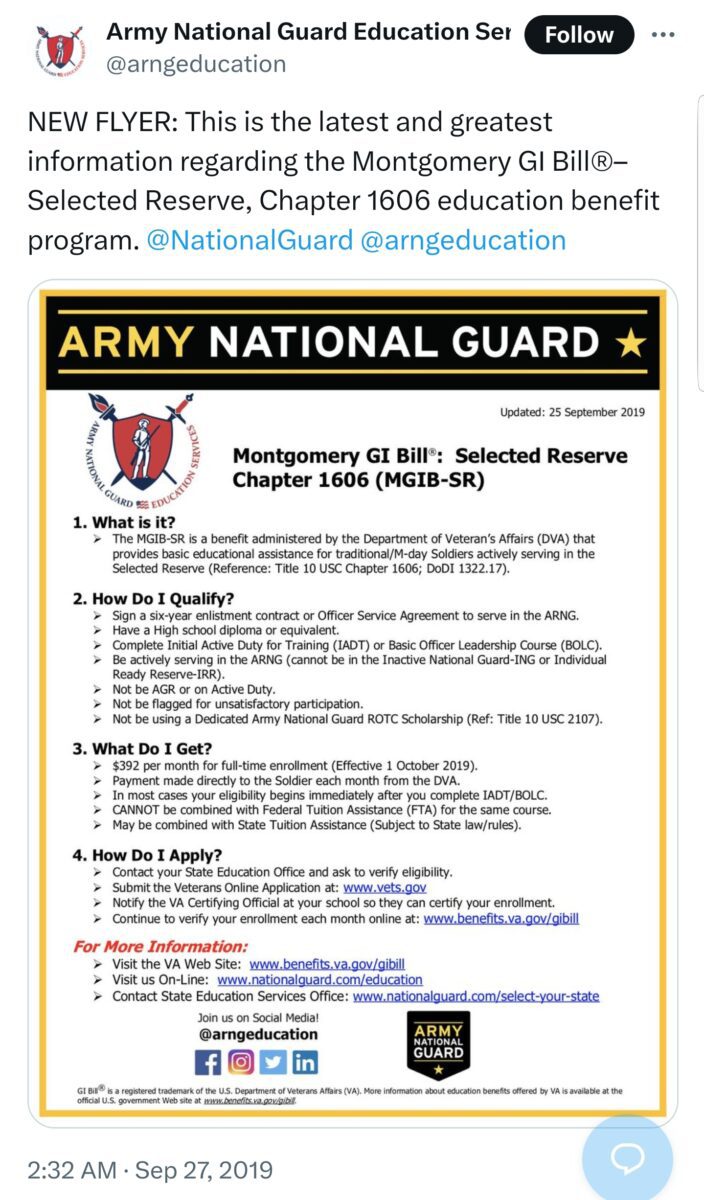 Chapter 1606 Verification: How do you verify the GI Bill chapter 1606? 1 Screenshot 20241114 164355 Samsung Internet