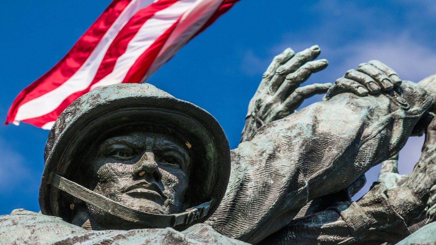 Shrapnel from Marine Corps salute hits patrol car during event with JD Vance